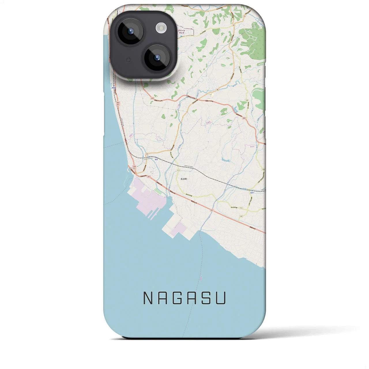【長洲(熊本県)】地図柄iPhoneケース(バックカバータイプ)