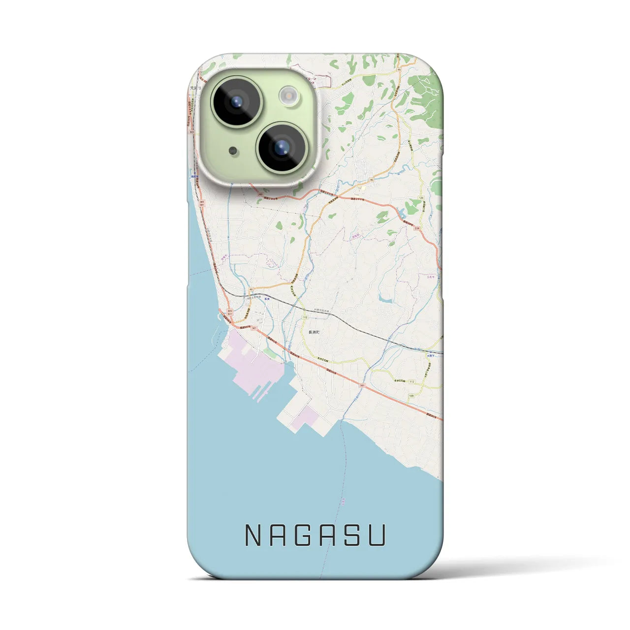 【長洲(熊本県)】地図柄iPhoneケース(バックカバータイプ)