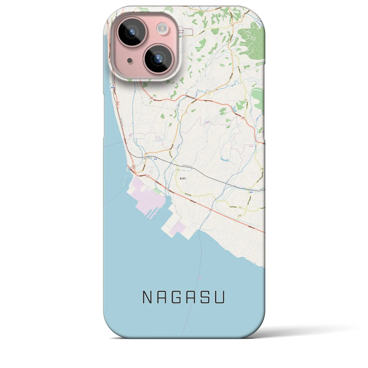 【長洲(熊本県)】地図柄iPhoneケース(バックカバータイプ)