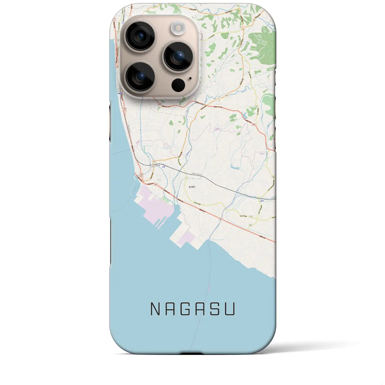 【長洲(熊本県)】地図柄iPhoneケース(バックカバータイプ)