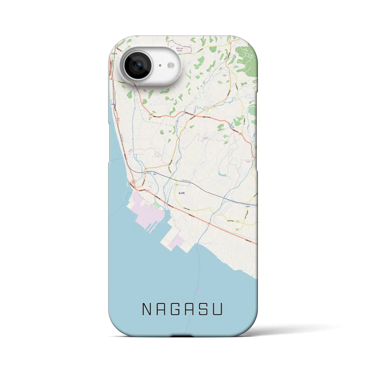 【長洲(熊本県)】地図柄iPhoneケース(バックカバータイプ)
