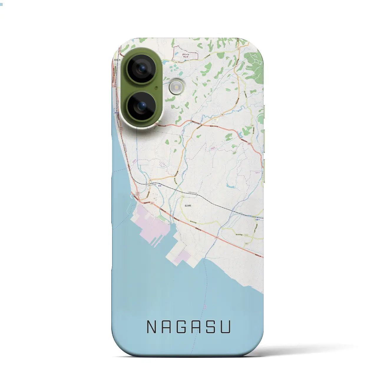 【長洲(熊本県)】地図柄iPhoneケース(バックカバータイプ)ナチュラル・iPhone 17 Pro Max 用