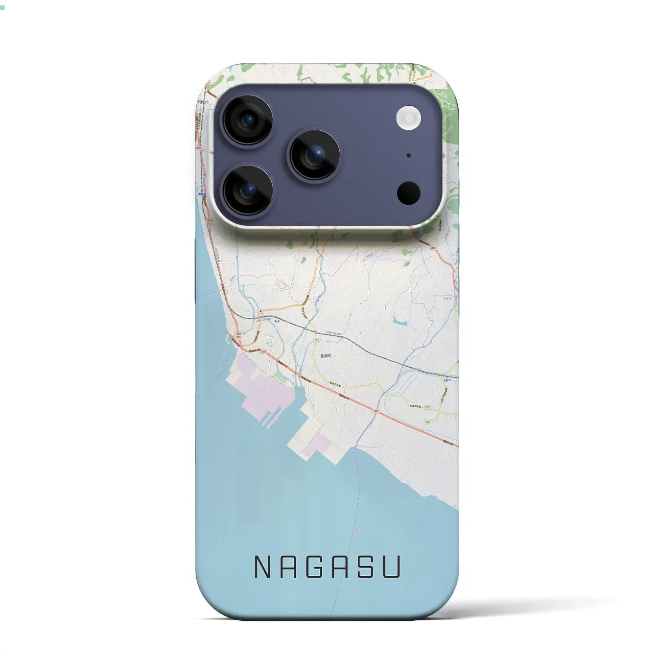 【長洲(熊本県)】地図柄iPhoneケース(バックカバータイプ)