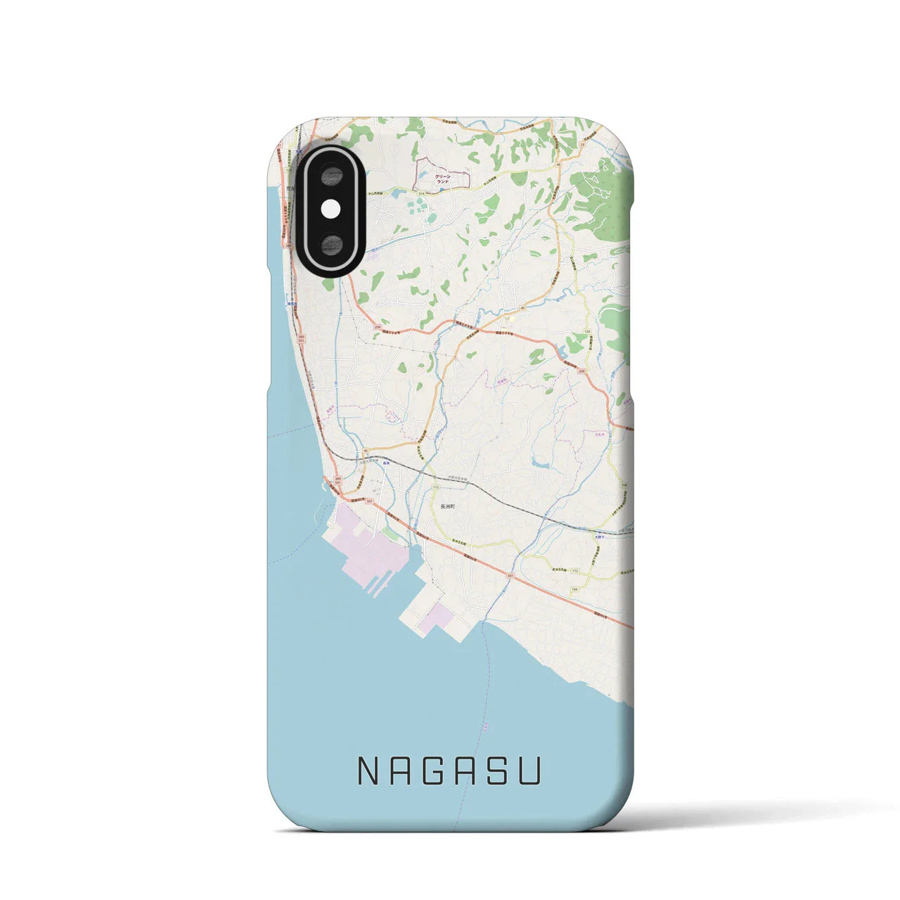 【長洲(熊本県)】地図柄iPhoneケース(バックカバータイプ)