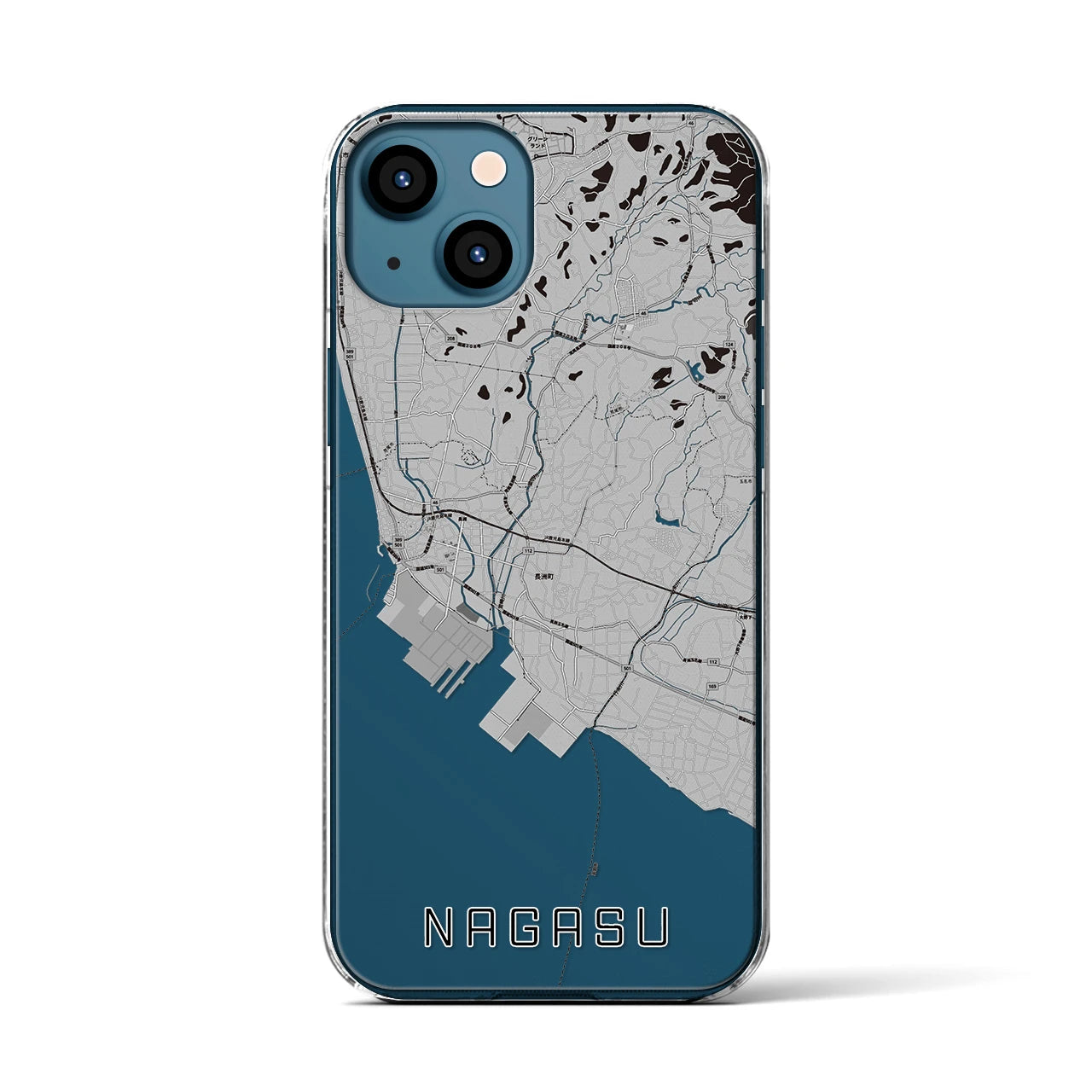 【長洲(熊本県)】地図柄iPhoneケース(クリアタイプ)