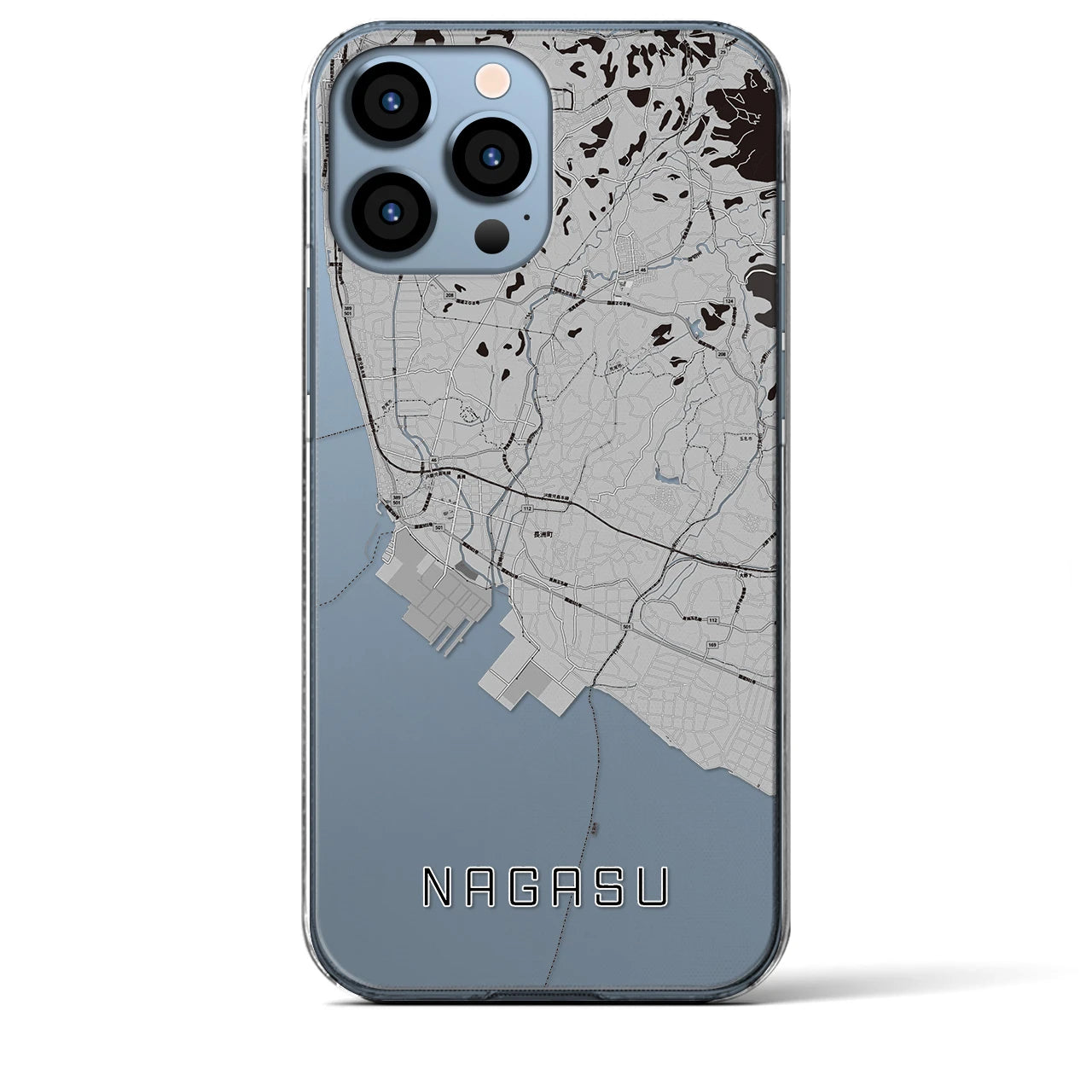 【長洲(熊本県)】地図柄iPhoneケース(クリアタイプ)