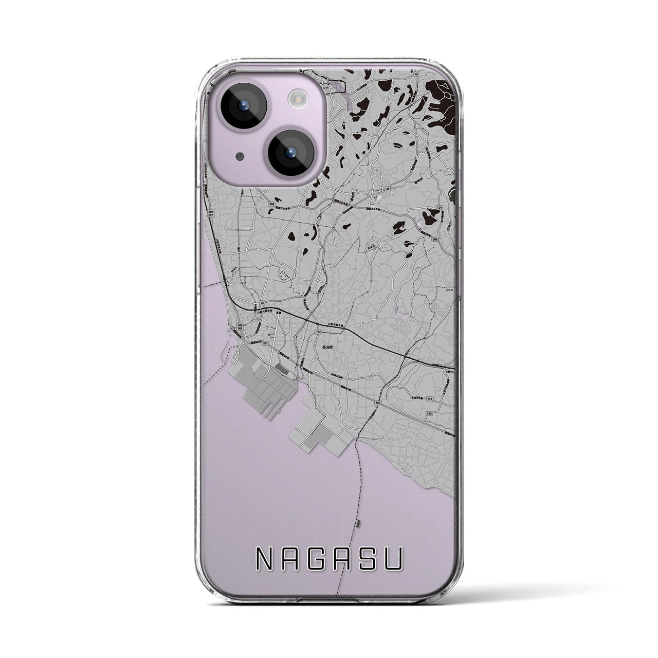 【長洲(熊本県)】地図柄iPhoneケース(クリアタイプ)