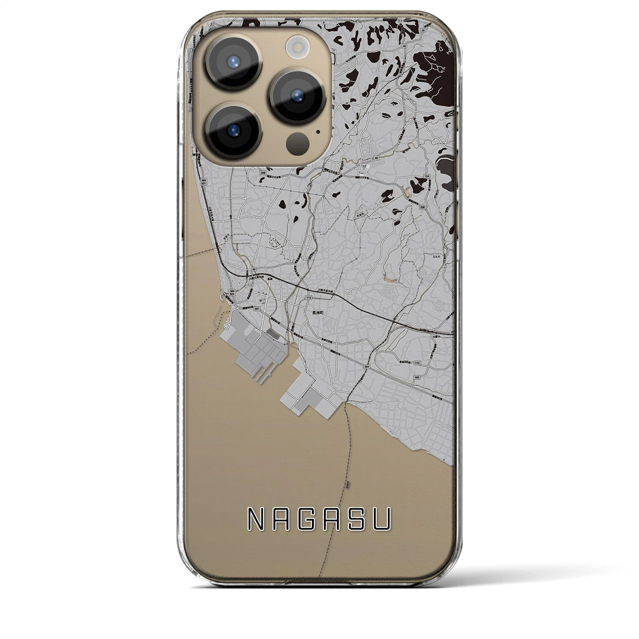 【長洲(熊本県)】地図柄iPhoneケース(クリアタイプ)