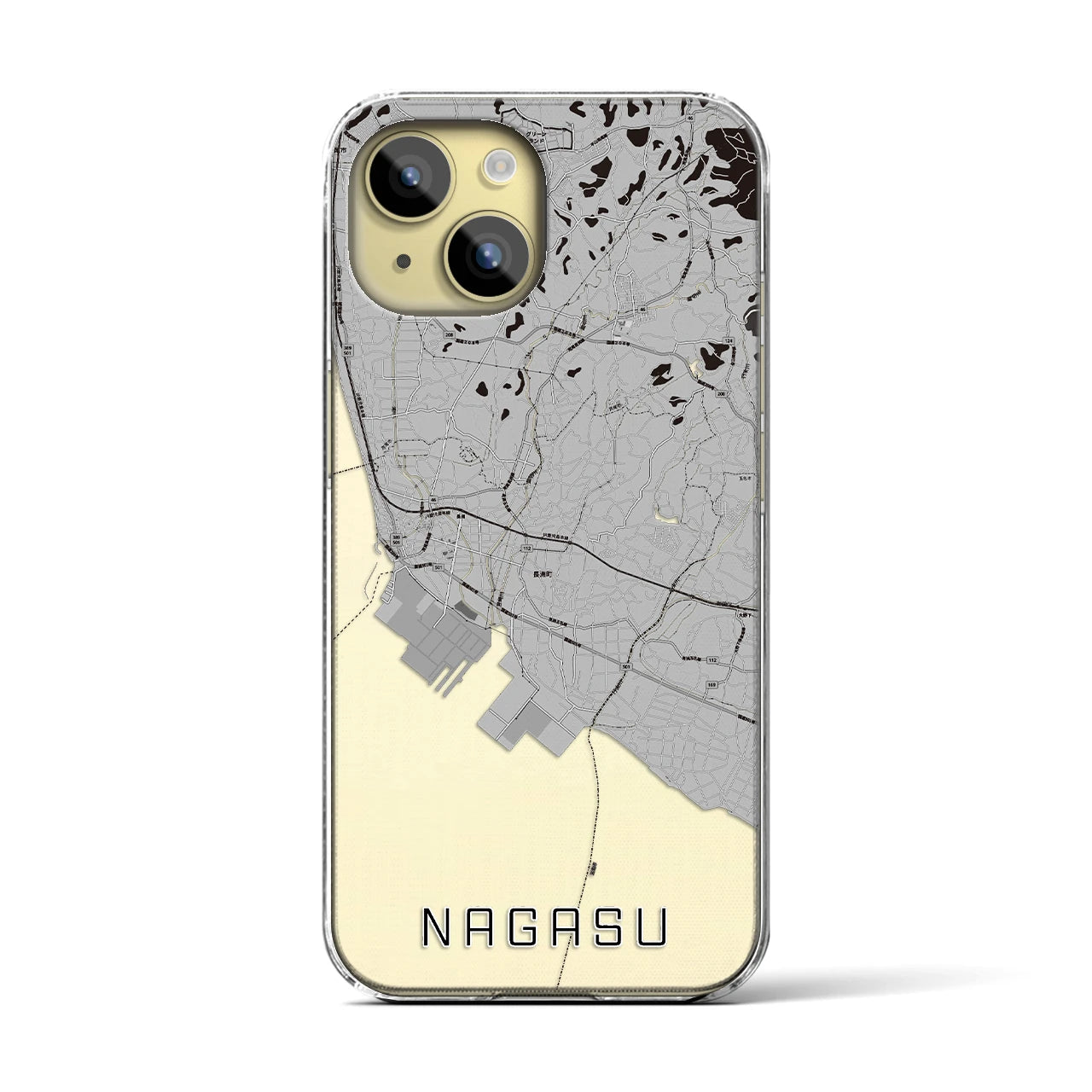 【長洲(熊本県)】地図柄iPhoneケース(クリアタイプ)