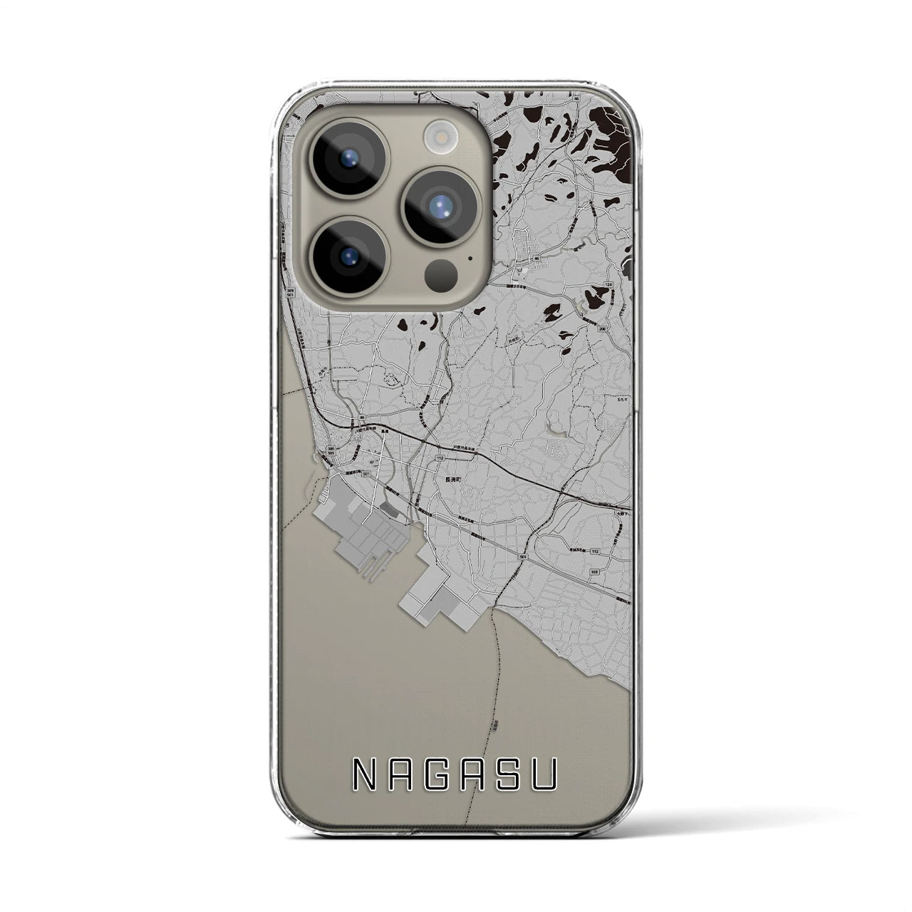 【長洲(熊本県)】地図柄iPhoneケース(クリアタイプ)