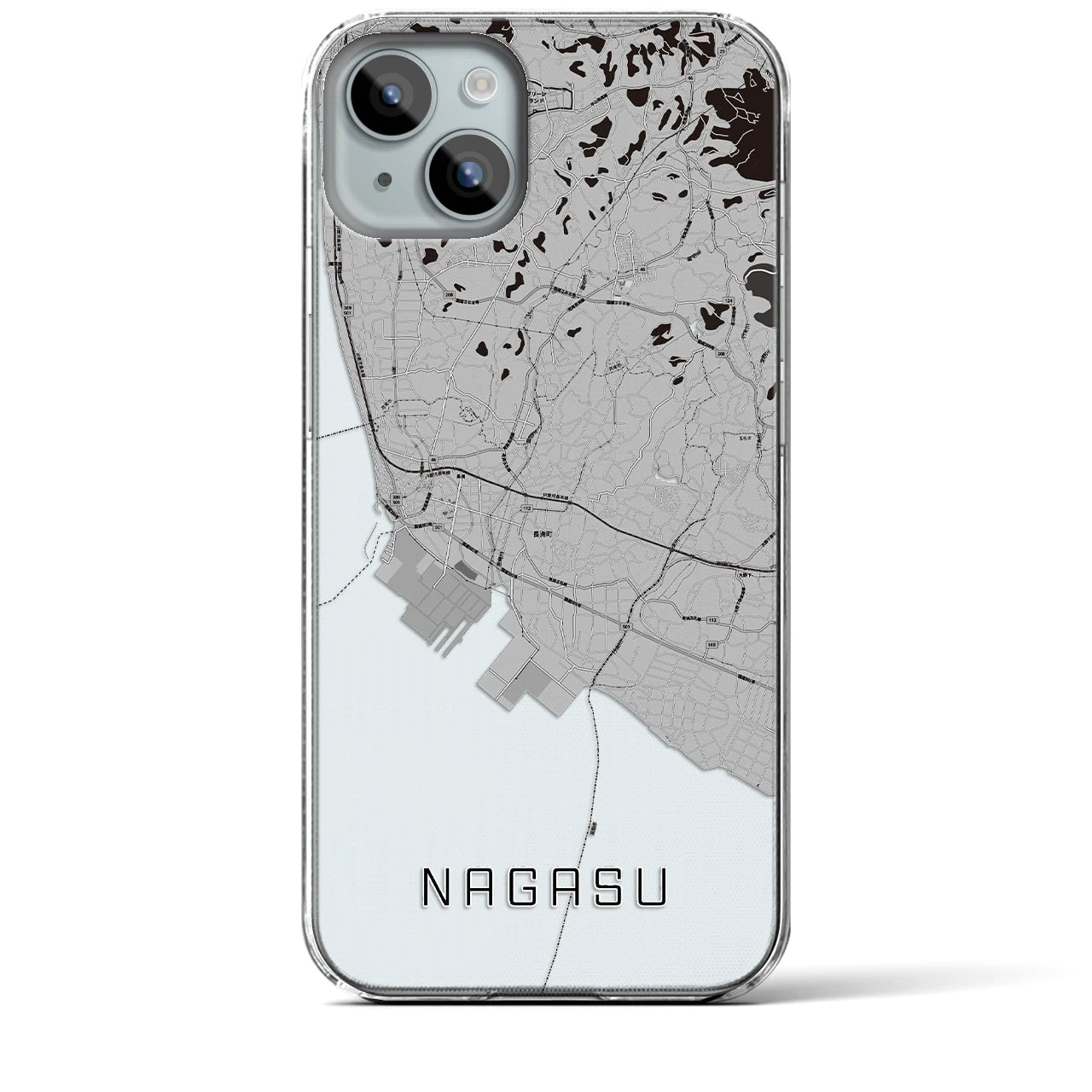 【長洲(熊本県)】地図柄iPhoneケース(クリアタイプ)