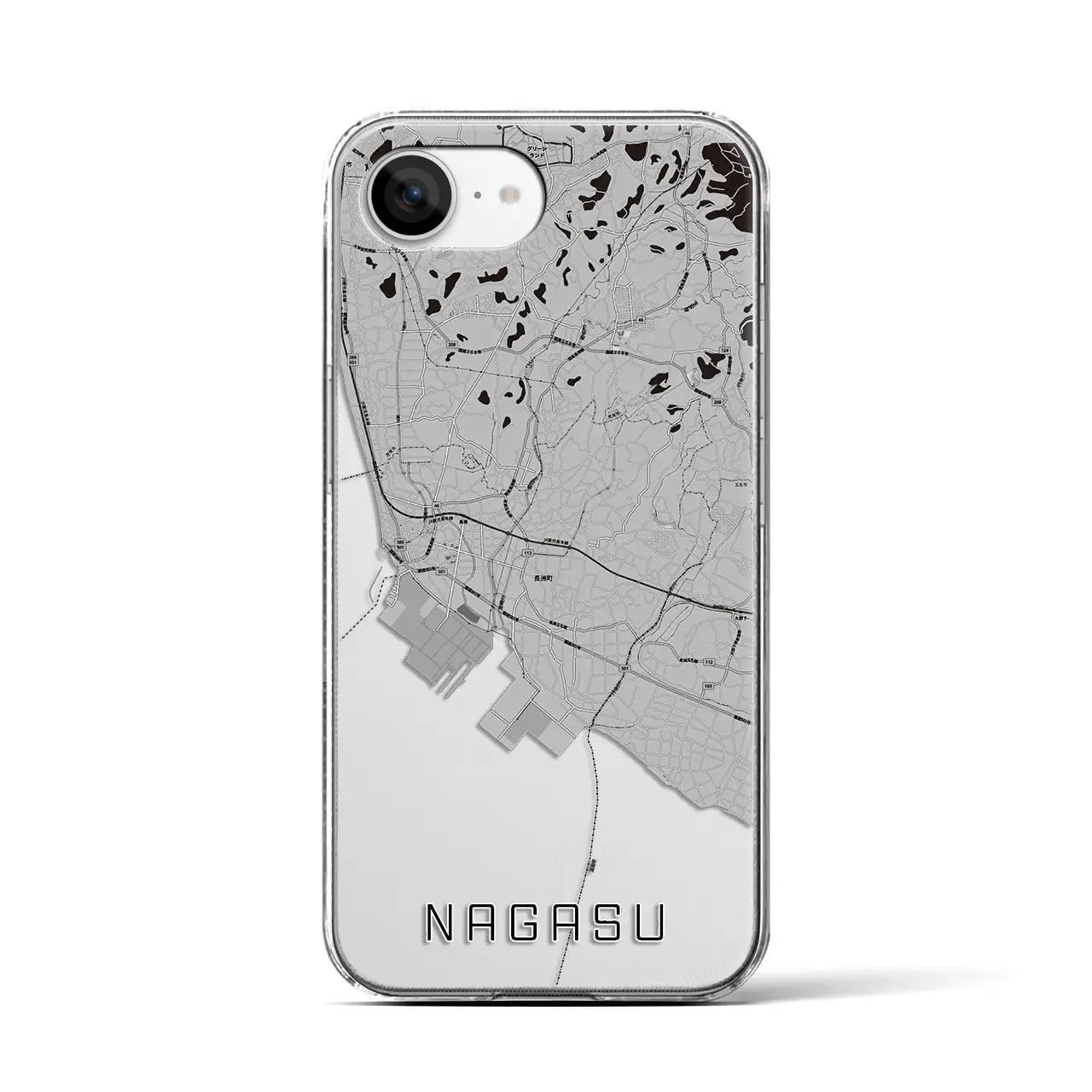 【長洲(熊本県)】地図柄iPhoneケース(クリアタイプ)