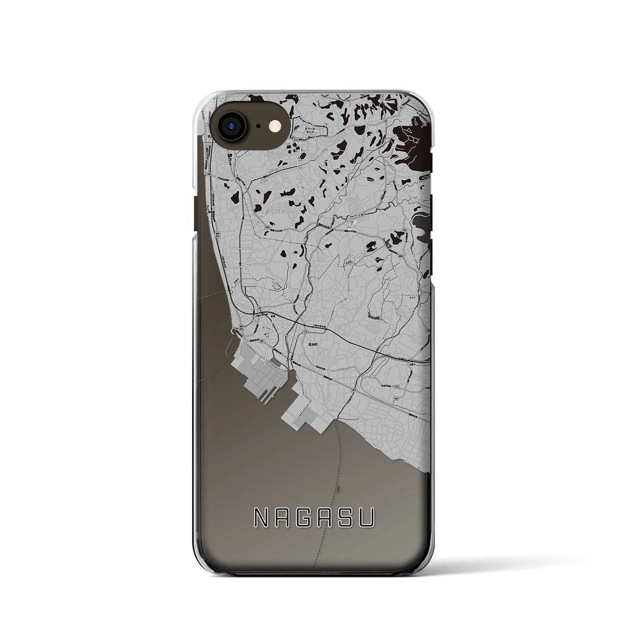 【長洲(熊本県)】地図柄iPhoneケース(クリアタイプ)