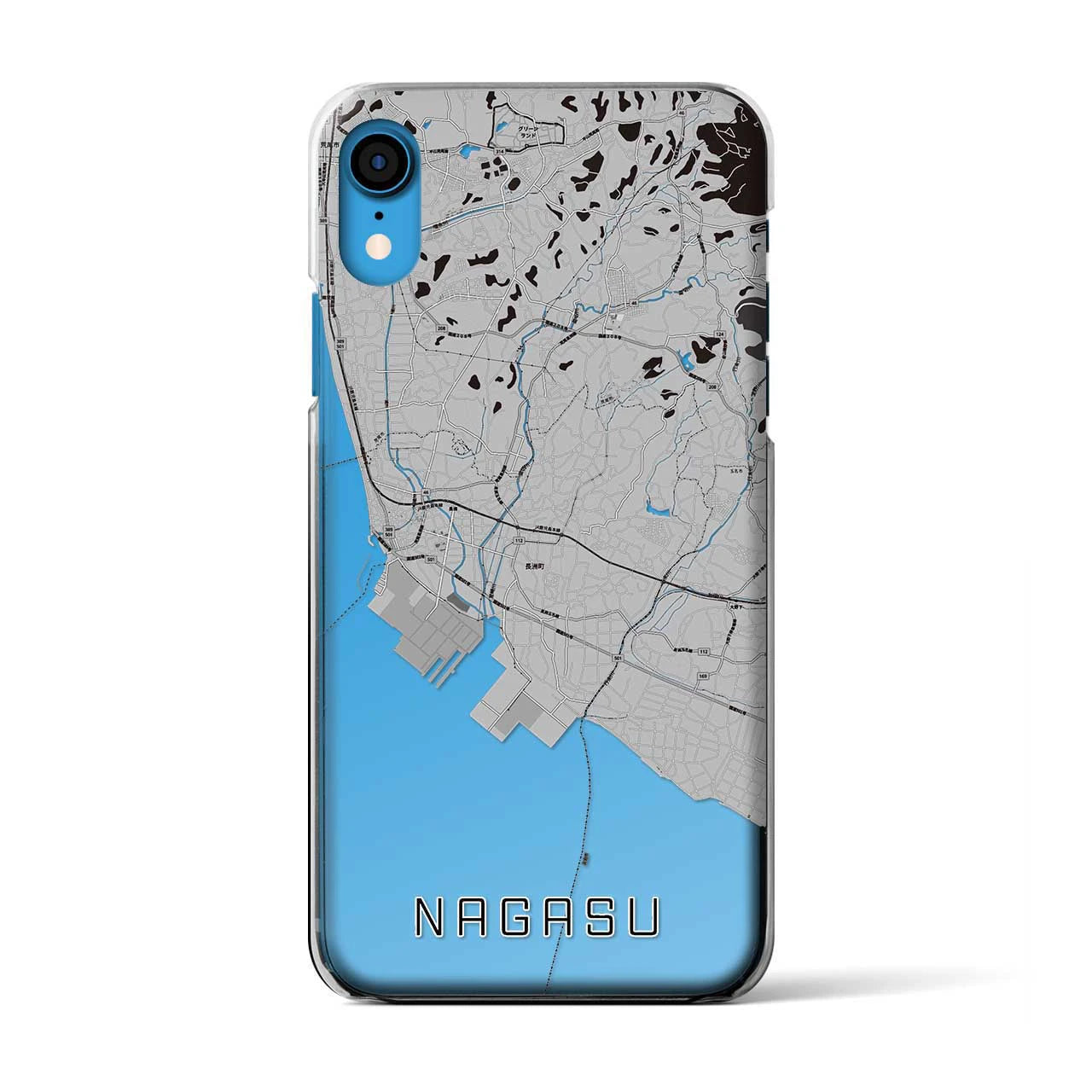 【長洲(熊本県)】地図柄iPhoneケース(クリアタイプ)