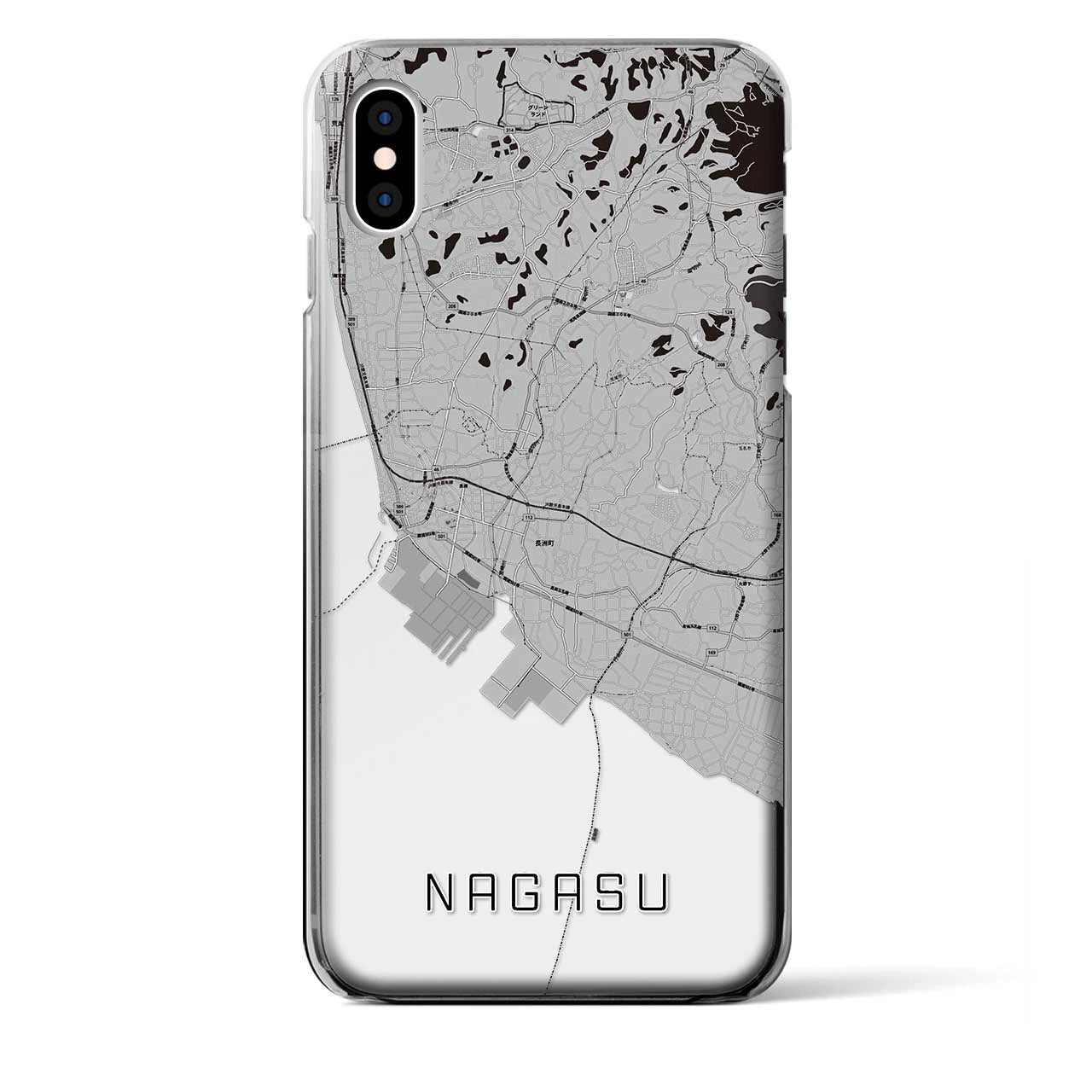 【長洲(熊本県)】地図柄iPhoneケース(クリアタイプ)