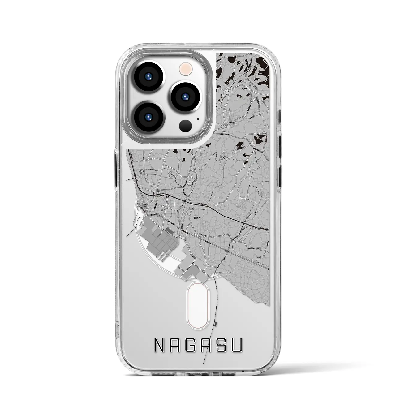 【長洲(熊本県)】地図柄iPhoneケース(MagSafeタイプ)