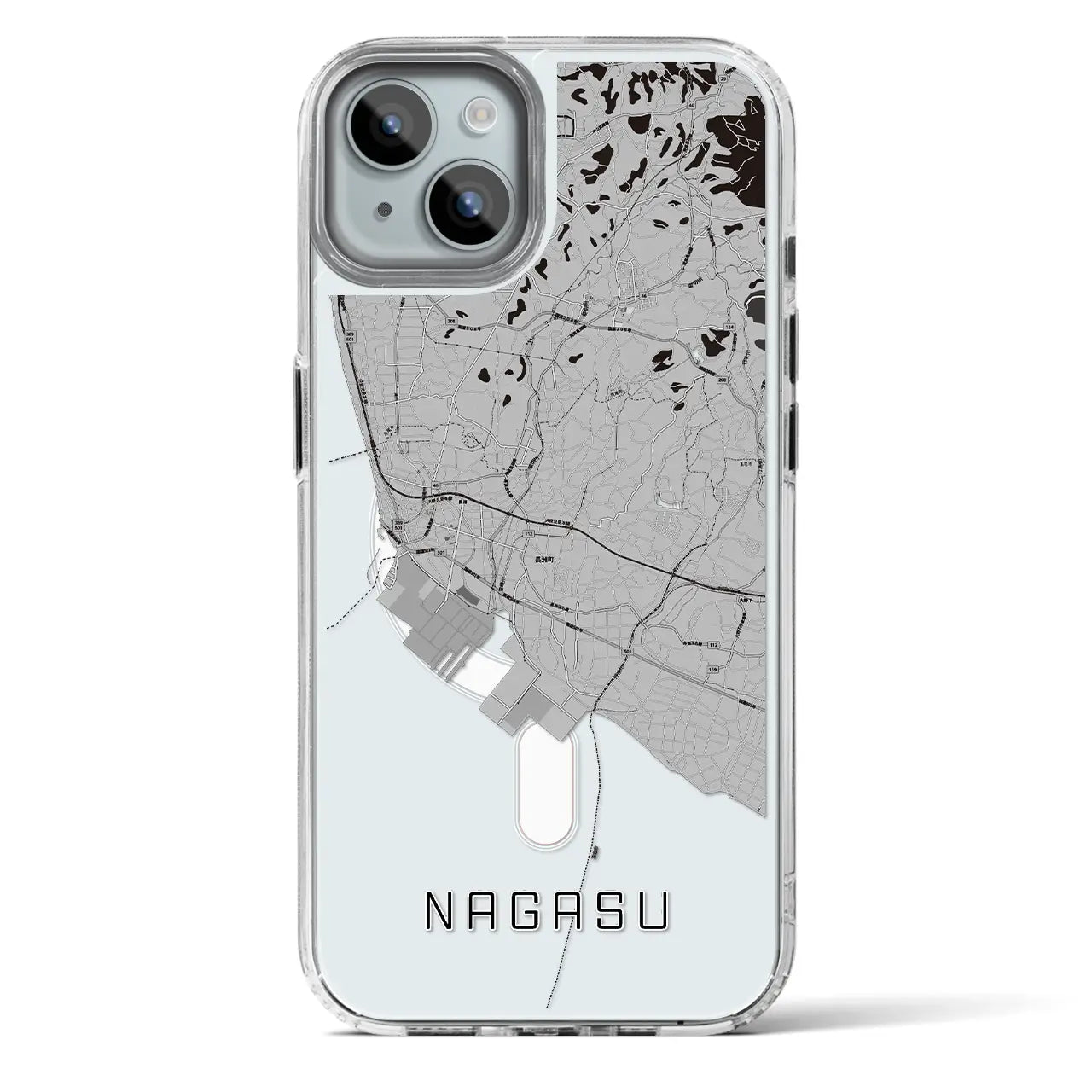 【長洲(熊本県)】地図柄iPhoneケース(MagSafeタイプ)