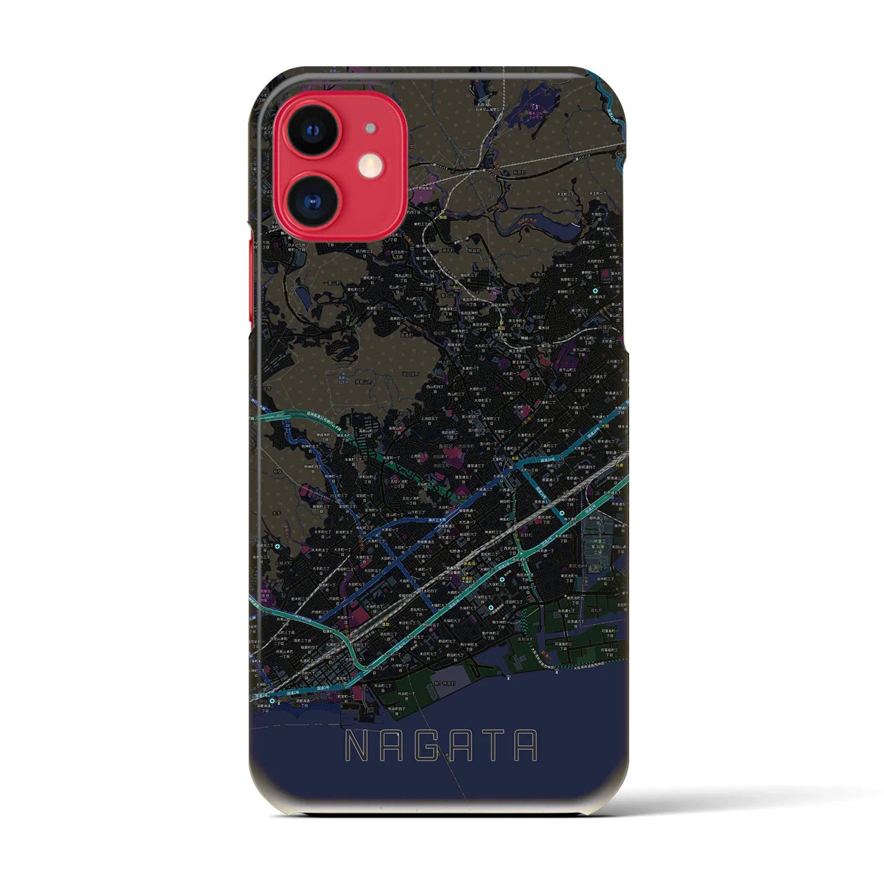 【長田(兵庫県)】地図柄iPhoneケース(バックカバータイプ)