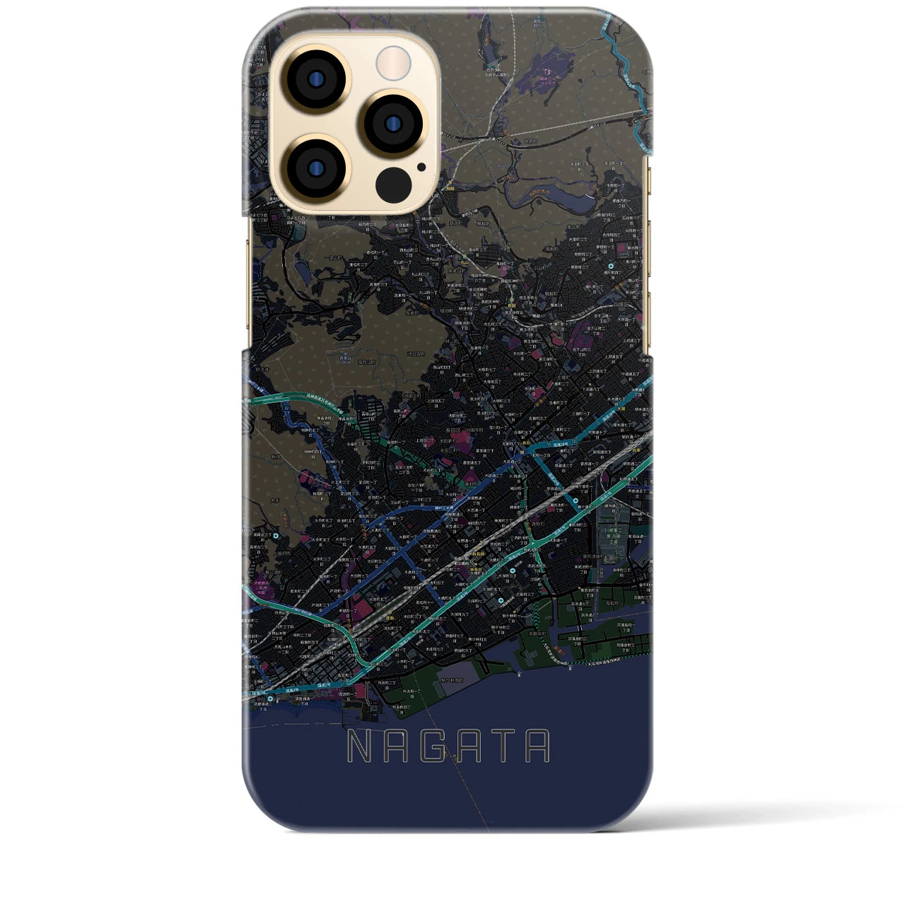 【長田(兵庫県)】地図柄iPhoneケース(バックカバータイプ)