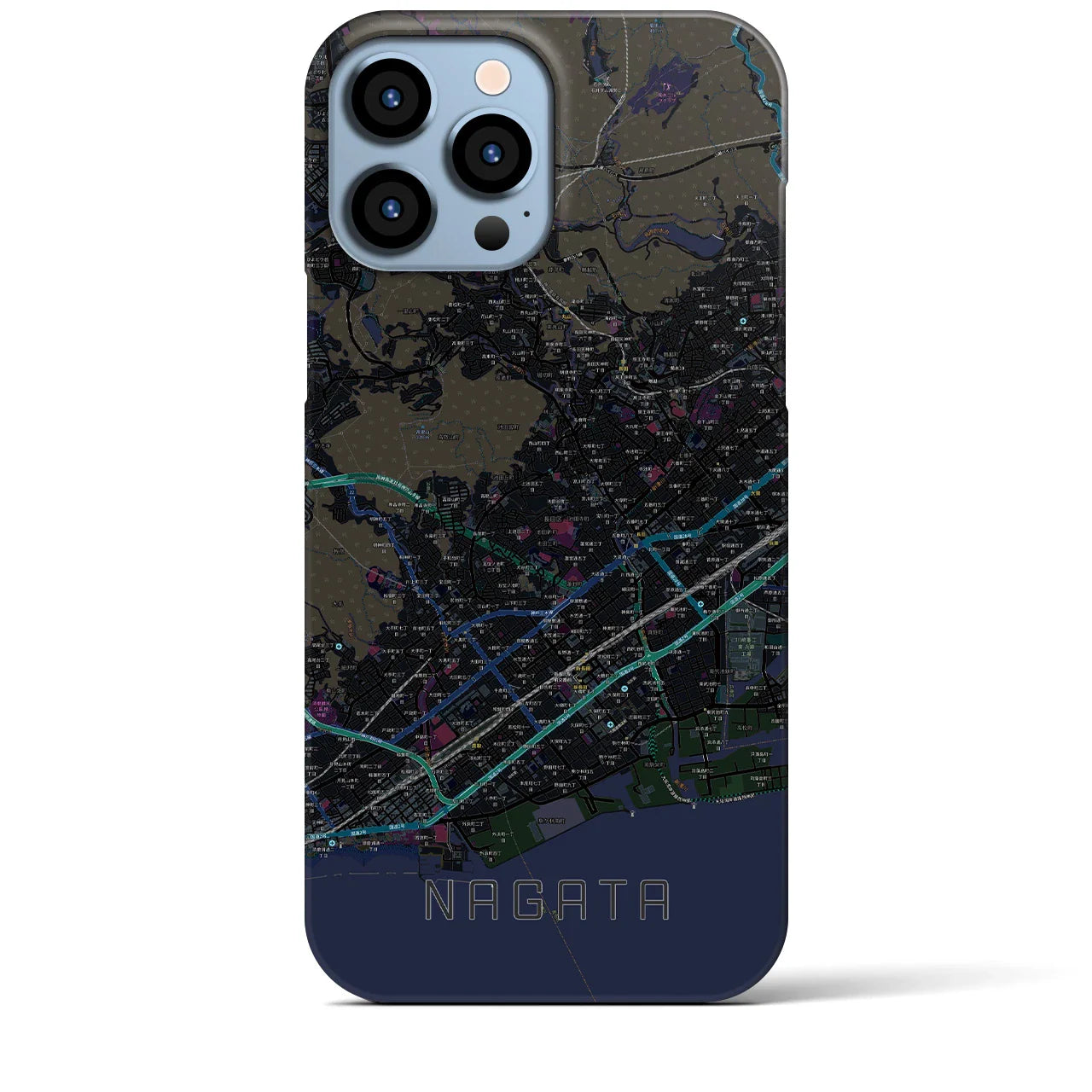 【長田(兵庫県)】地図柄iPhoneケース(バックカバータイプ)