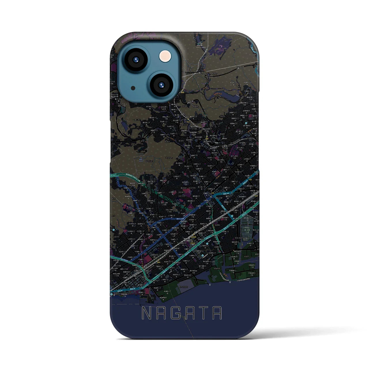 【長田(兵庫県)】地図柄iPhoneケース(バックカバータイプ)