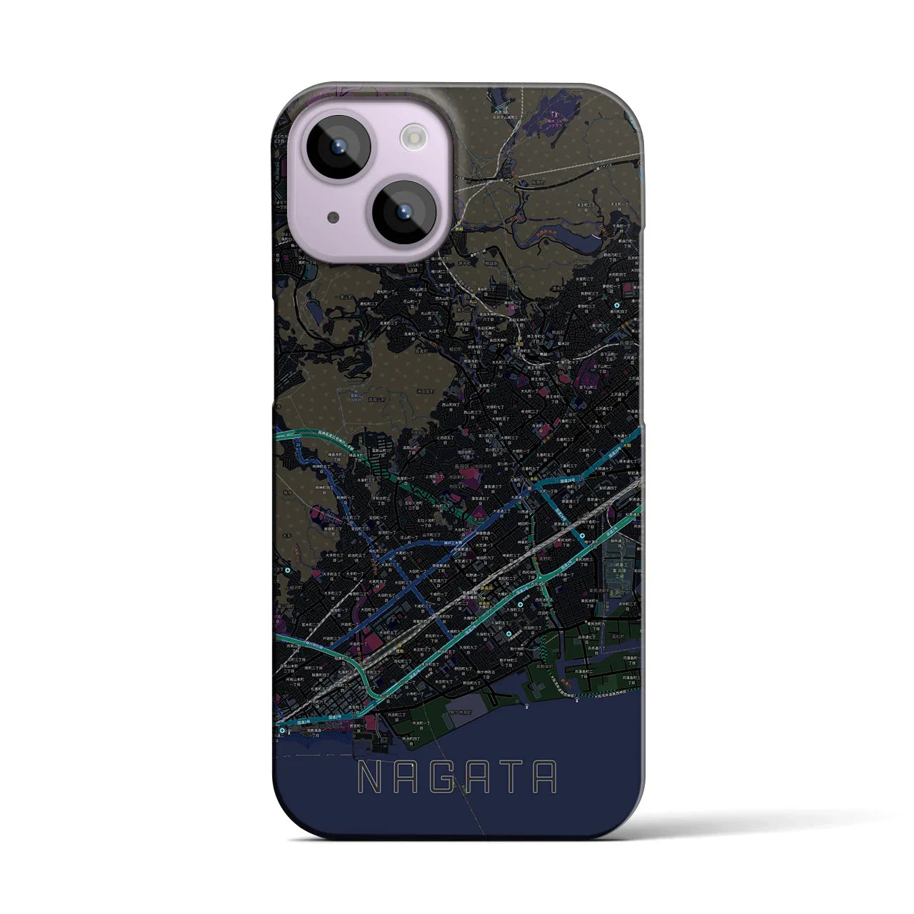 【長田(兵庫県)】地図柄iPhoneケース(バックカバータイプ)