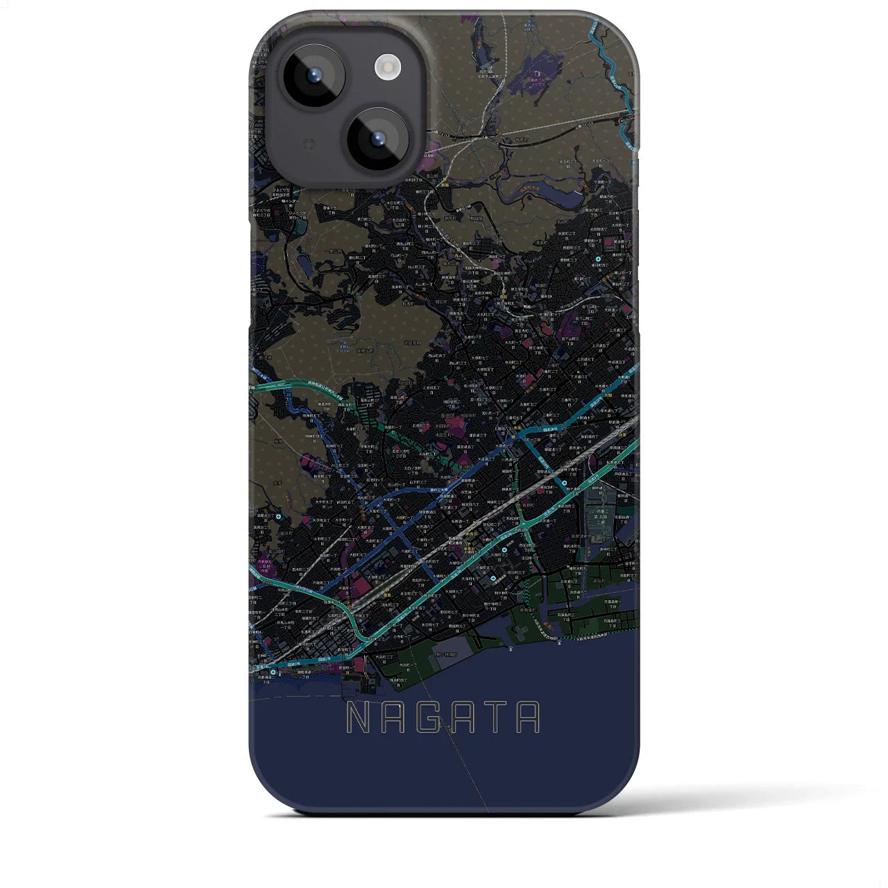 【長田(兵庫県)】地図柄iPhoneケース(バックカバータイプ)