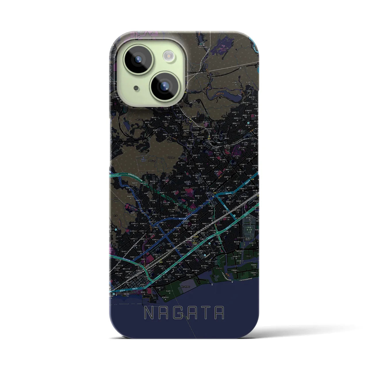 【長田(兵庫県)】地図柄iPhoneケース(バックカバータイプ)