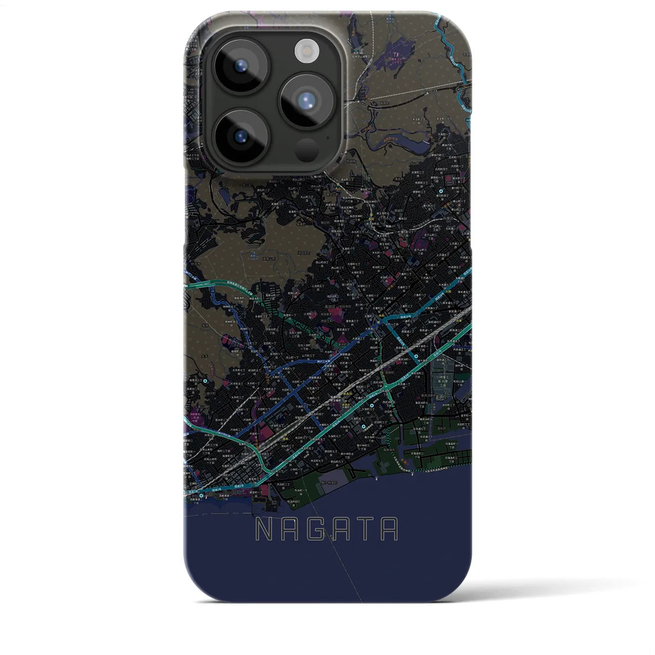【長田(兵庫県)】地図柄iPhoneケース(バックカバータイプ)