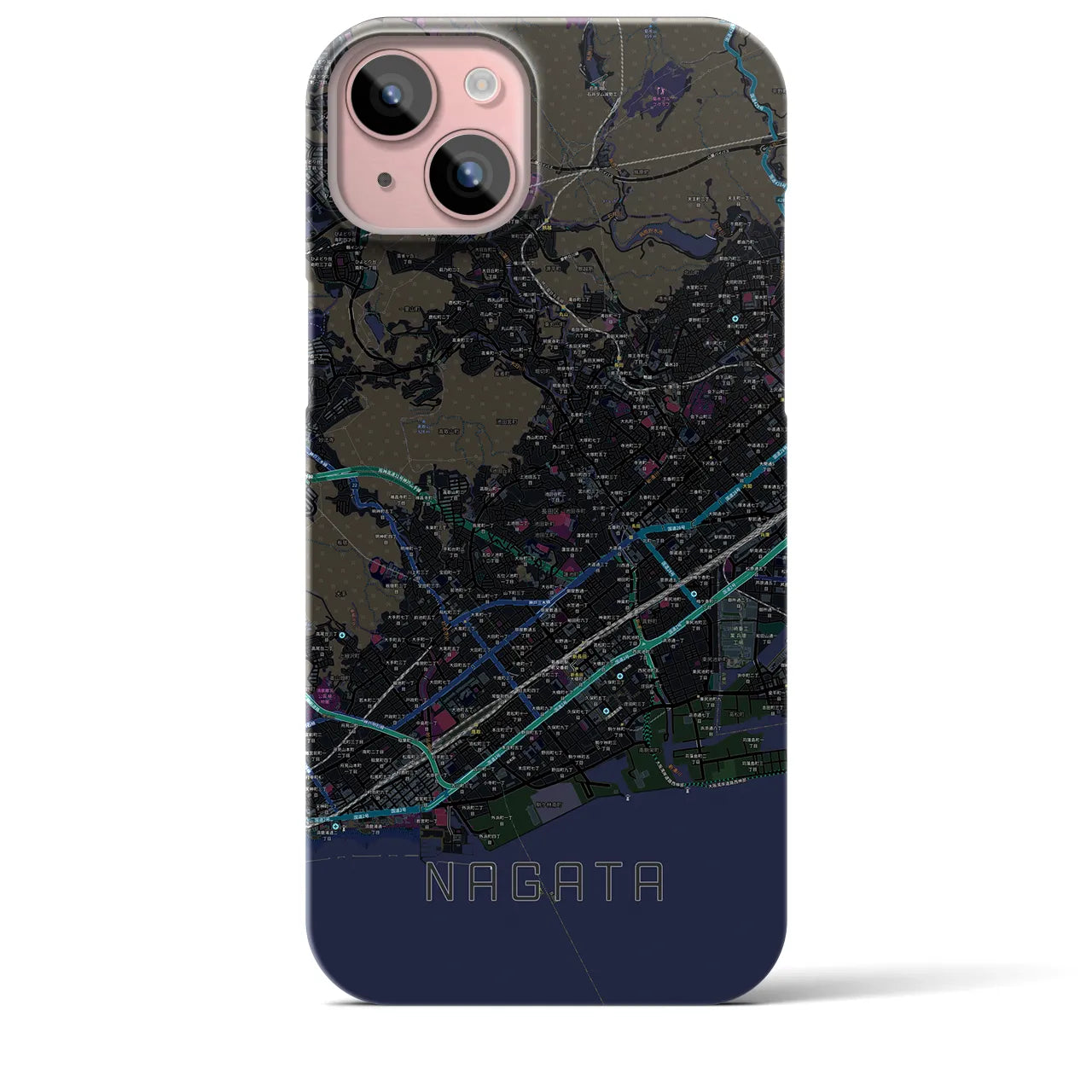 【長田(兵庫県)】地図柄iPhoneケース(バックカバータイプ)