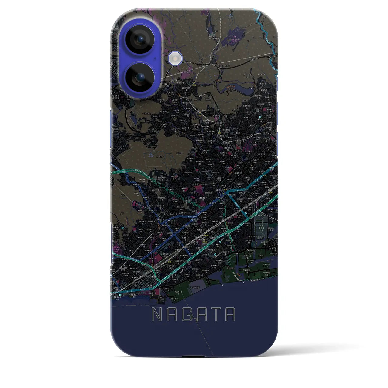 【長田(兵庫県)】地図柄iPhoneケース(バックカバータイプ)