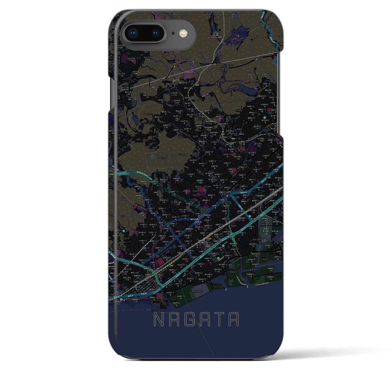 【長田(兵庫県)】地図柄iPhoneケース(バックカバータイプ)