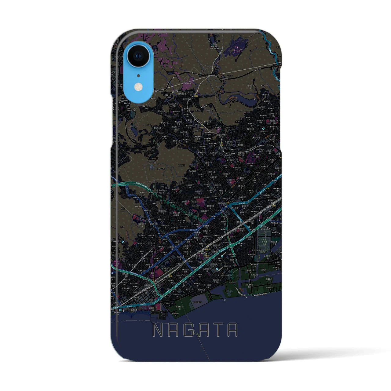 【長田(兵庫県)】地図柄iPhoneケース(バックカバータイプ)