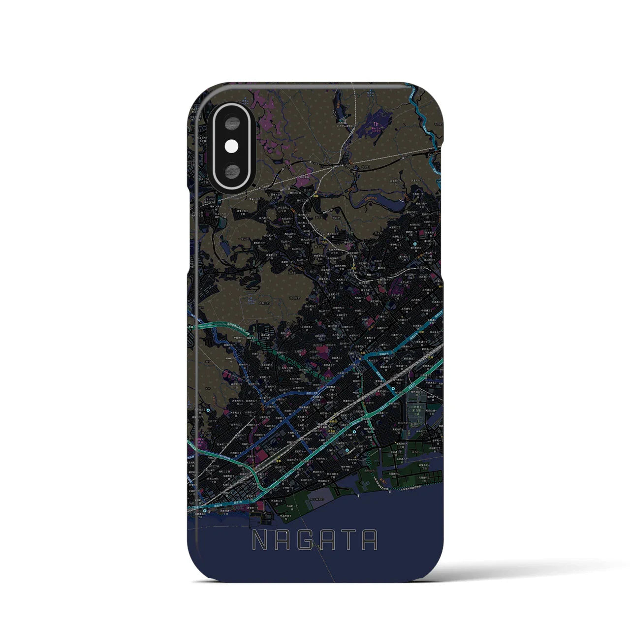 【長田(兵庫県)】地図柄iPhoneケース(バックカバータイプ)