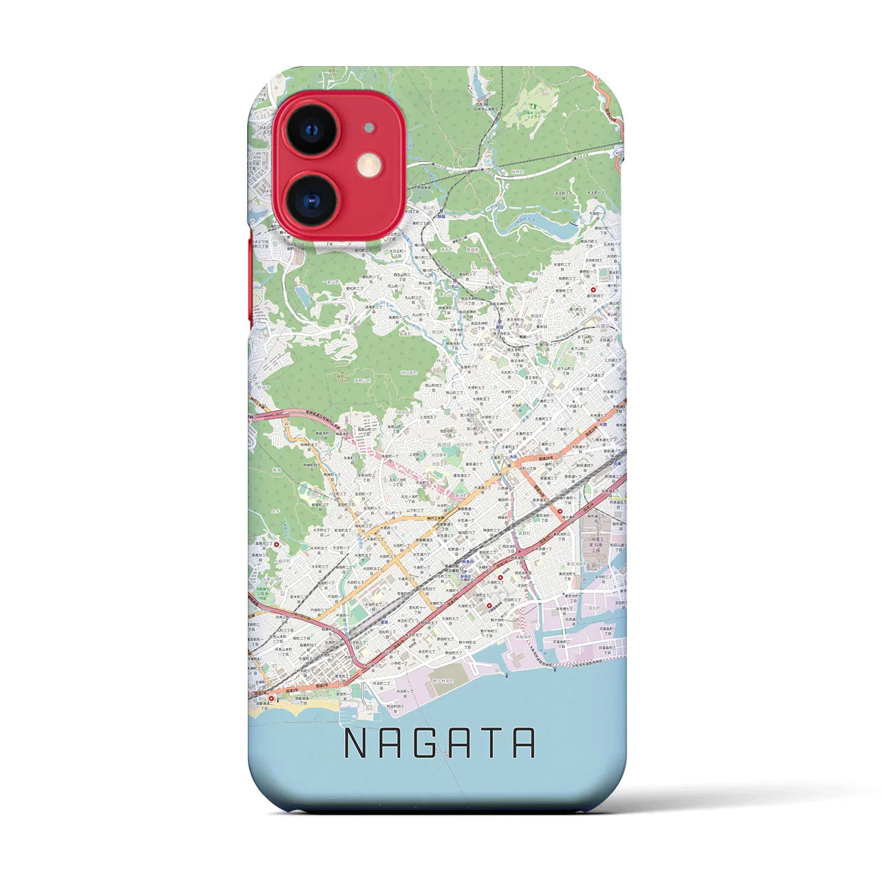 【長田(兵庫県)】地図柄iPhoneケース(バックカバータイプ)