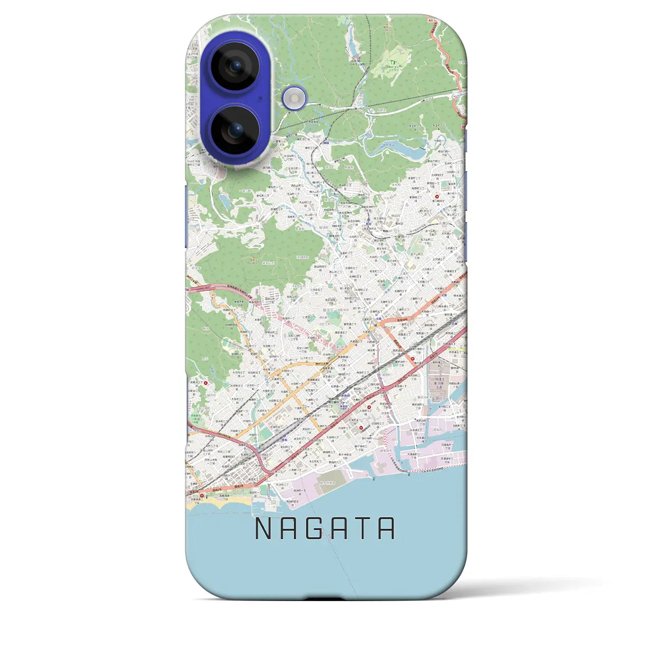 【長田(兵庫県)】地図柄iPhoneケース(バックカバータイプ)ナチュラル・iPhone 16 Pro Max 用