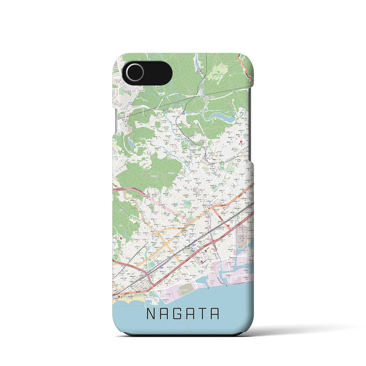 【長田(兵庫県)】地図柄iPhoneケース(バックカバータイプ)