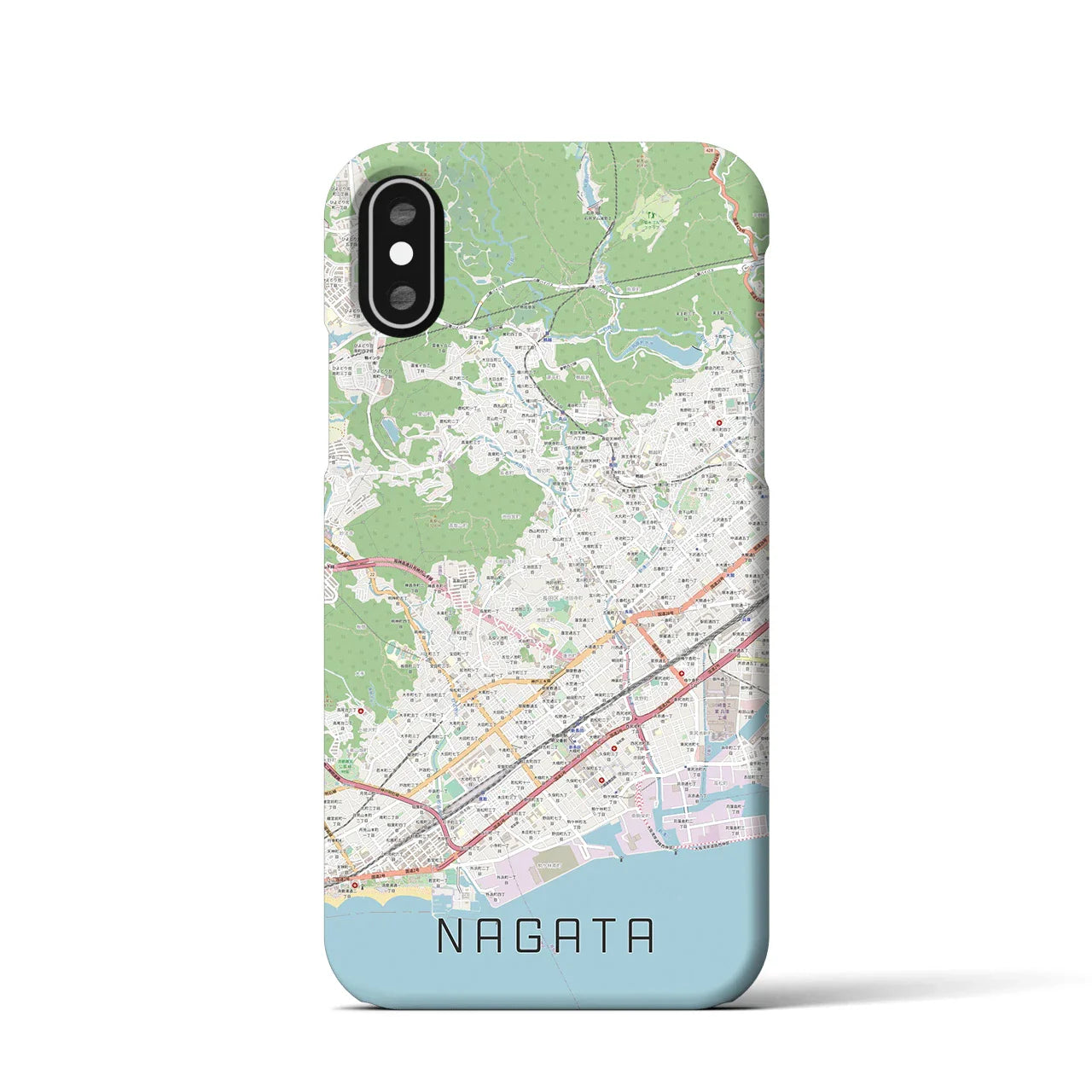 【長田(兵庫県)】地図柄iPhoneケース(バックカバータイプ)
