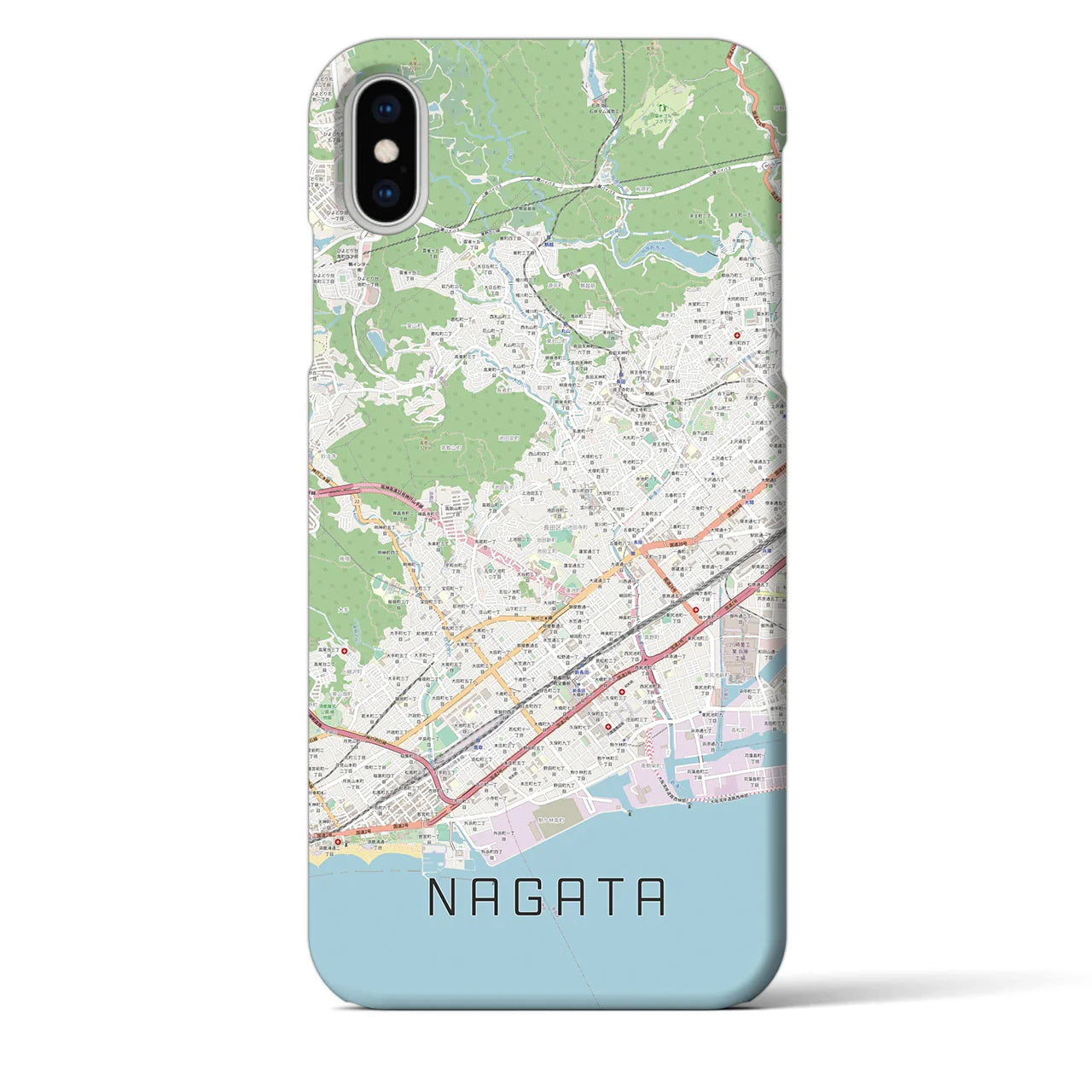 【長田(兵庫県)】地図柄iPhoneケース(バックカバータイプ)