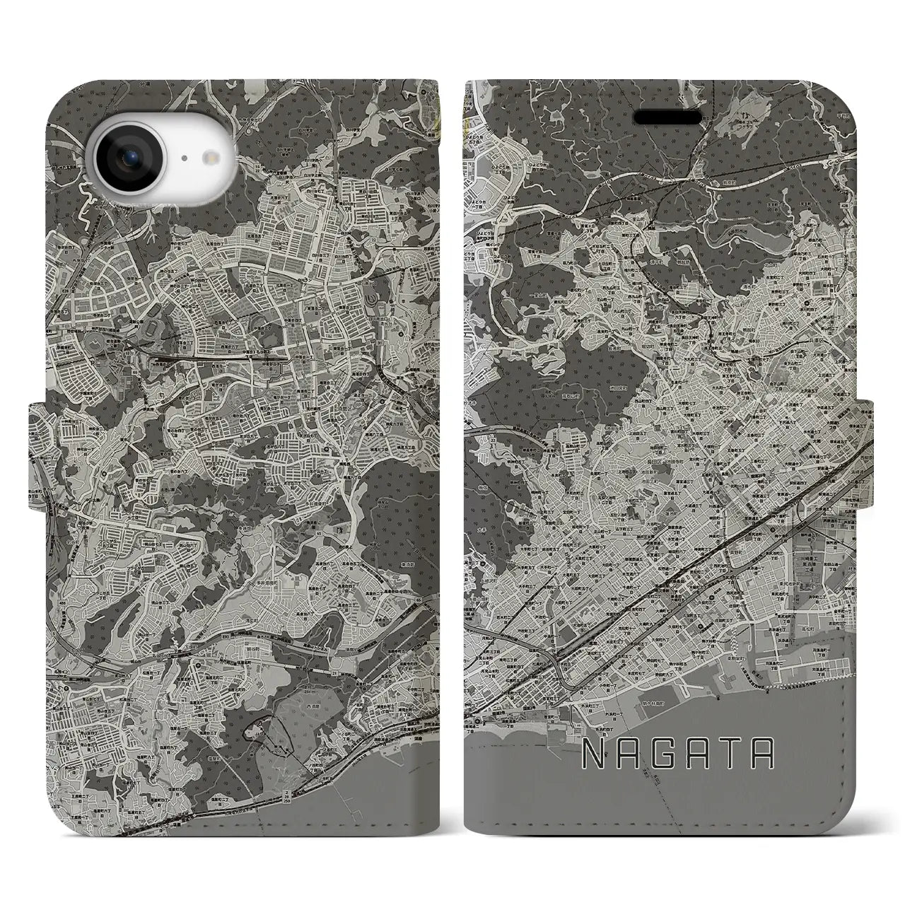 【長田(兵庫県)】地図柄iPhoneケース(手帳タイプ)