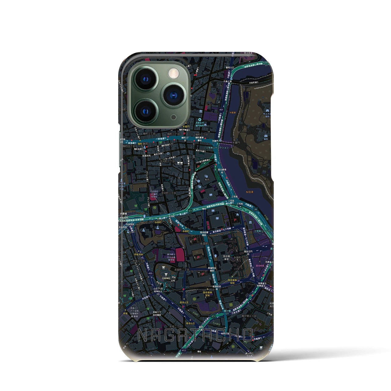【永田町(東京都)】地図柄iPhoneケース(バックカバータイプ)