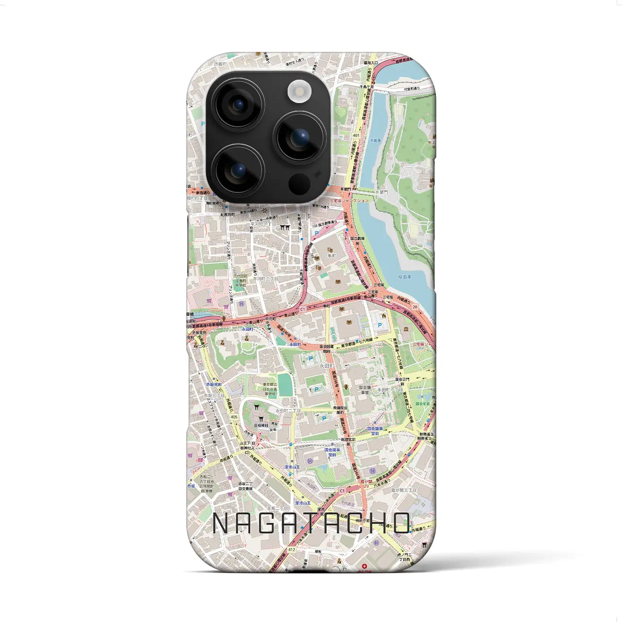 【永田町(東京都)】地図柄iPhoneケース(バックカバータイプ)