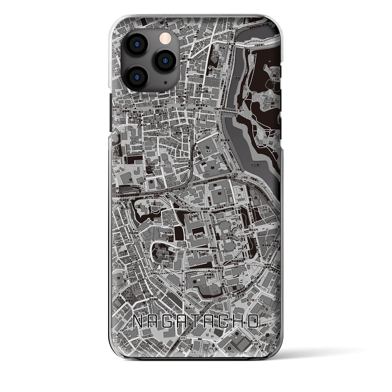 【永田町(東京都)】地図柄iPhoneケース(クリアタイプ)