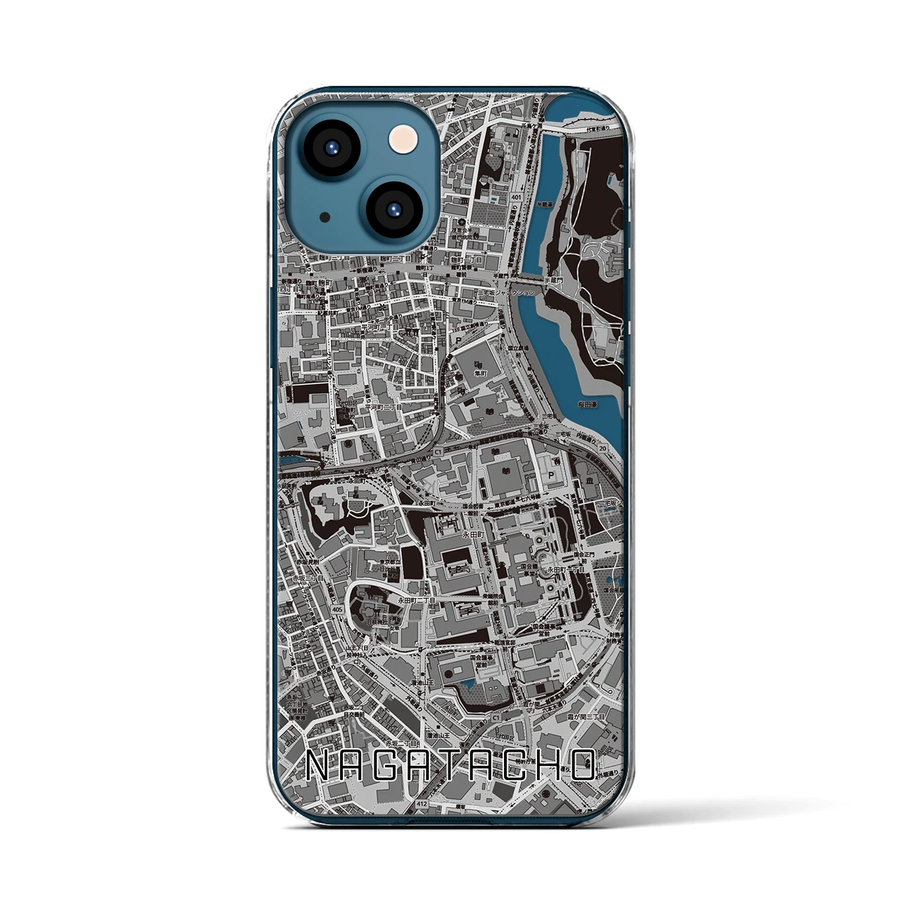 【永田町(東京都)】地図柄iPhoneケース(クリアタイプ)