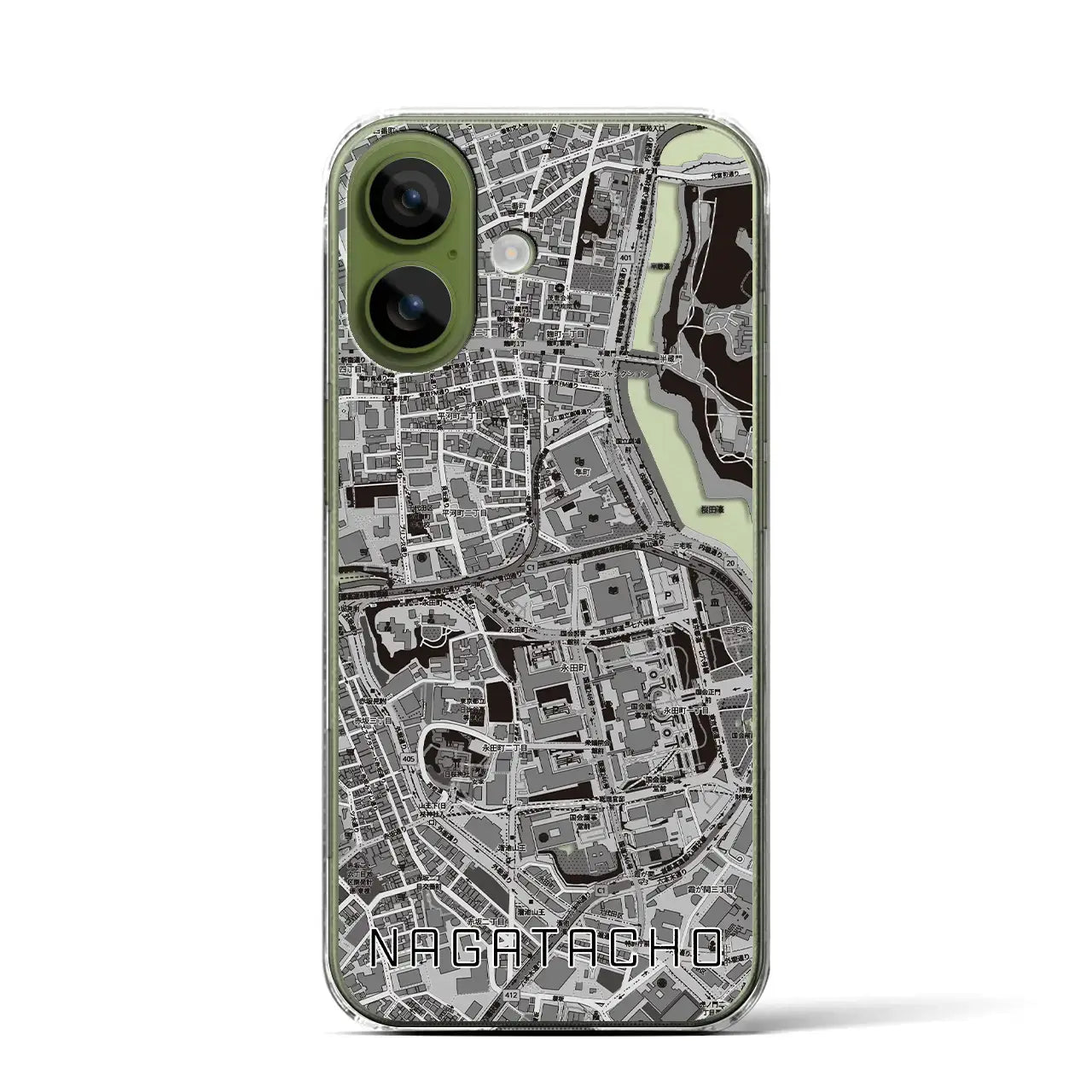 【永田町(東京都)】地図柄iPhoneケース(クリアタイプ)