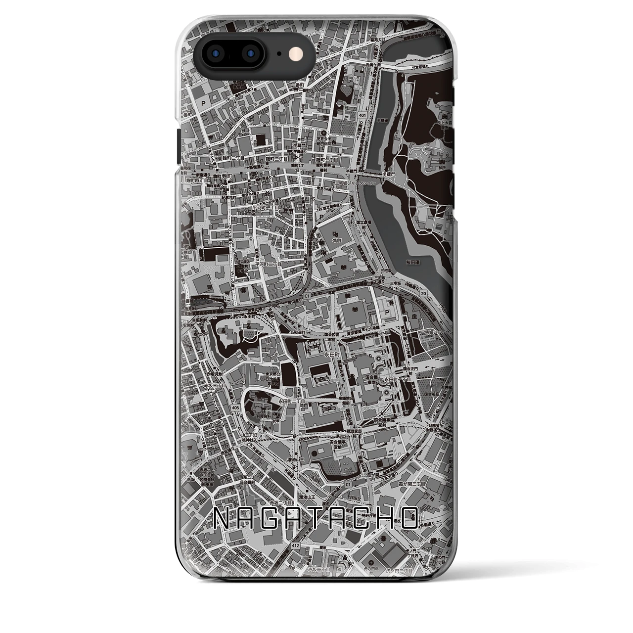 【永田町(東京都)】地図柄iPhoneケース(クリアタイプ)