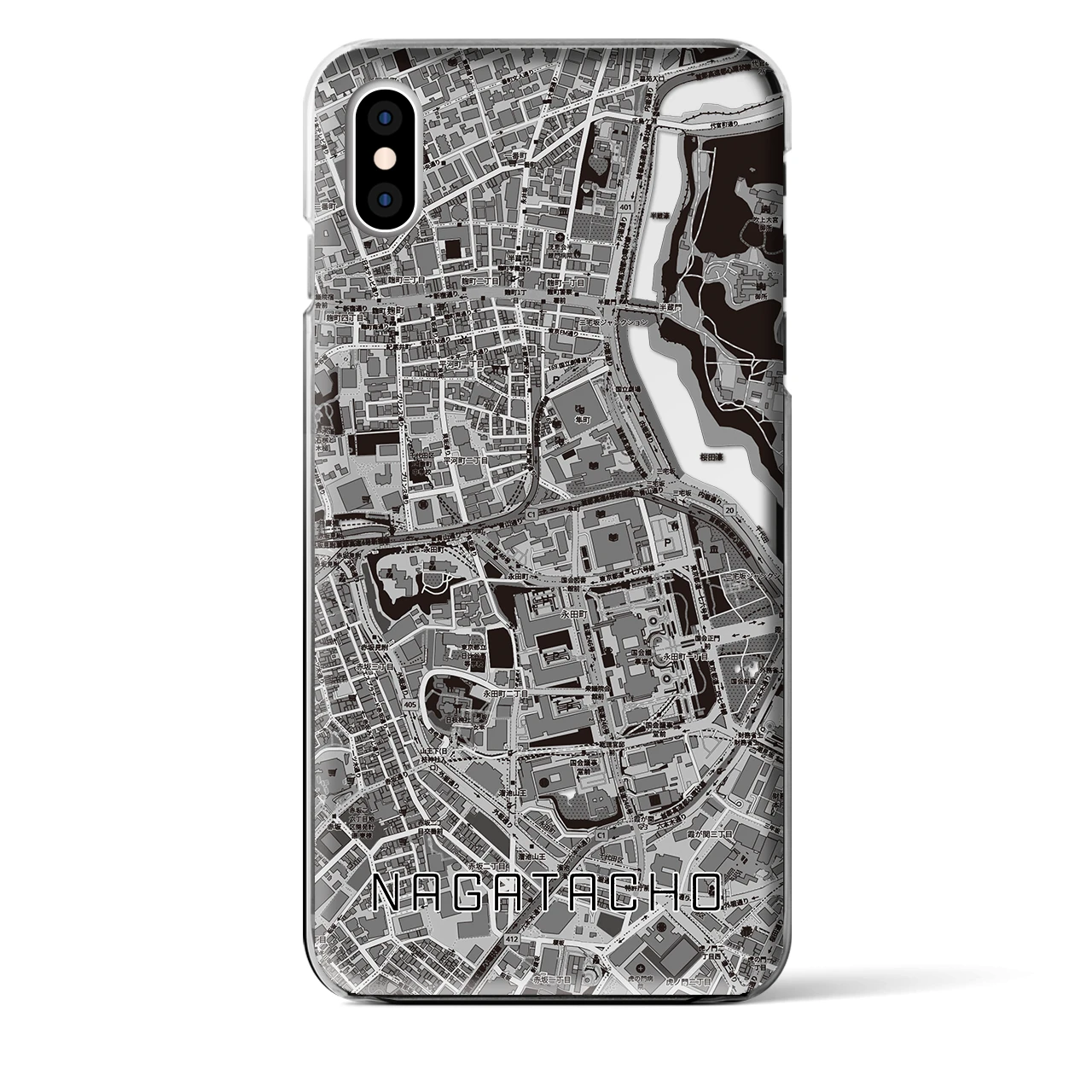 【永田町(東京都)】地図柄iPhoneケース(クリアタイプ)