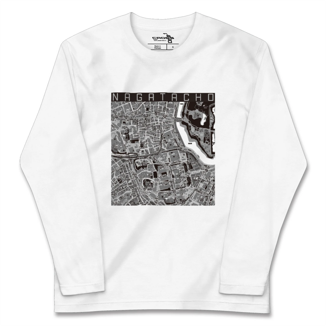 【永田町(東京都)】地図柄ロングスリーブTシャツ