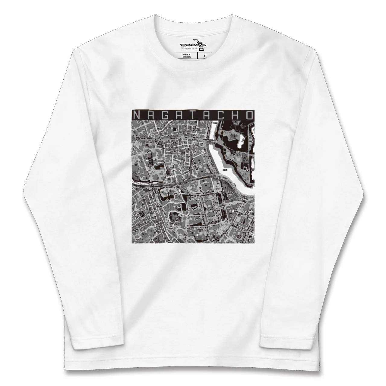 【永田町(東京都)】地図柄ロングスリーブTシャツ