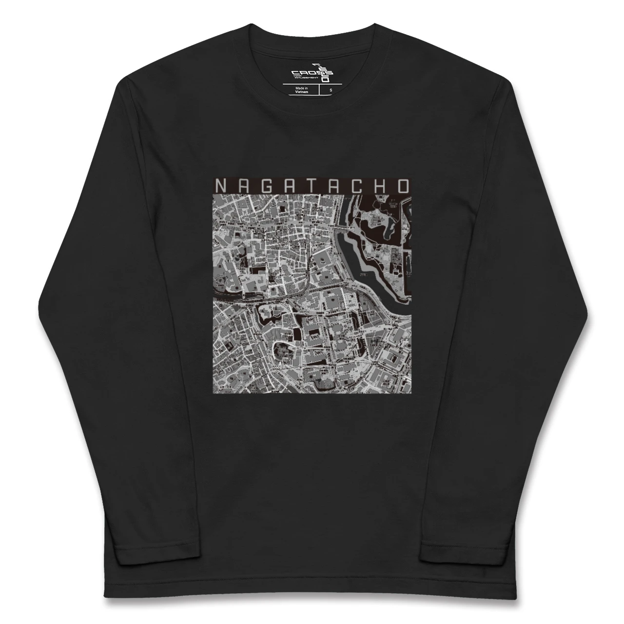 【永田町(東京都)】地図柄ロングスリーブTシャツ